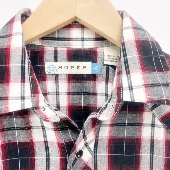 Roper Short Sleeve Snap Button Size L 12-14 - Picture 3 of 5